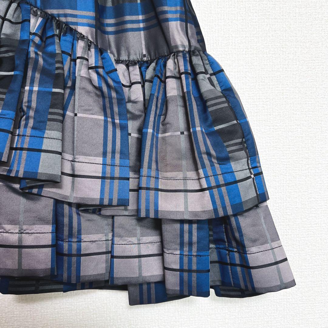ヴィヴィアンウエストウッド　変形チェック　ミニスカート　ティアード　フリル