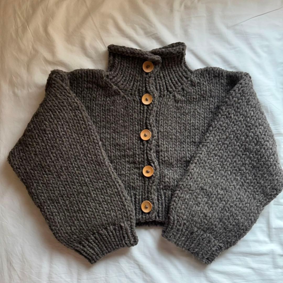 ETRÉ TOKYO/スタンドネックハンドニットカーディガン