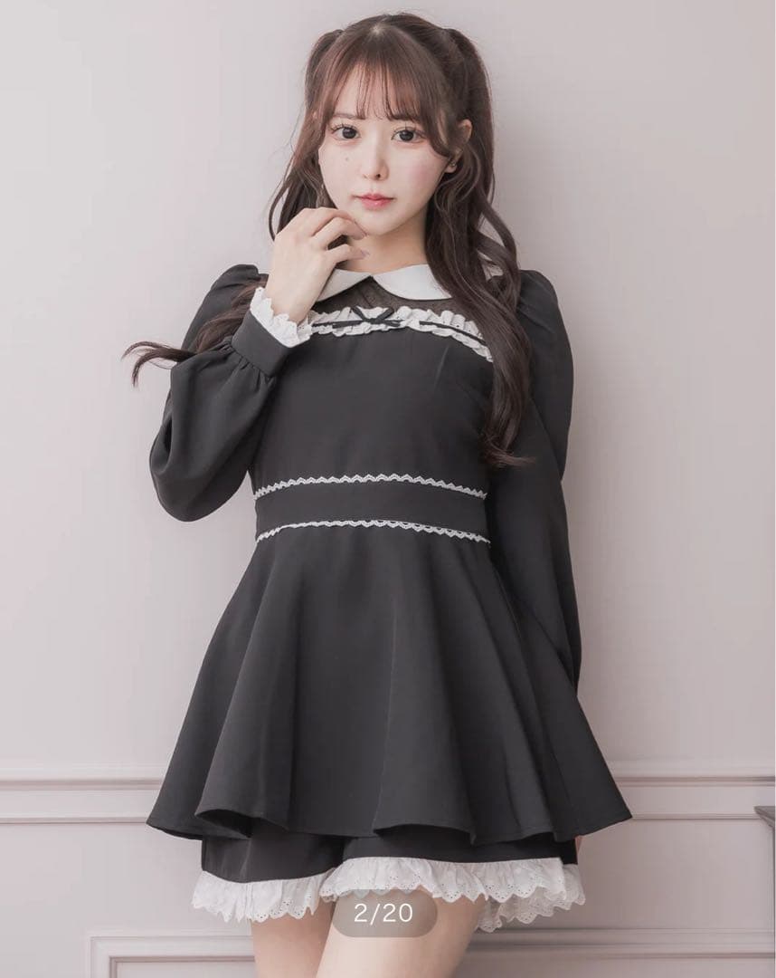 pium ピウム コットンフリルドーリー長袖セットアップ