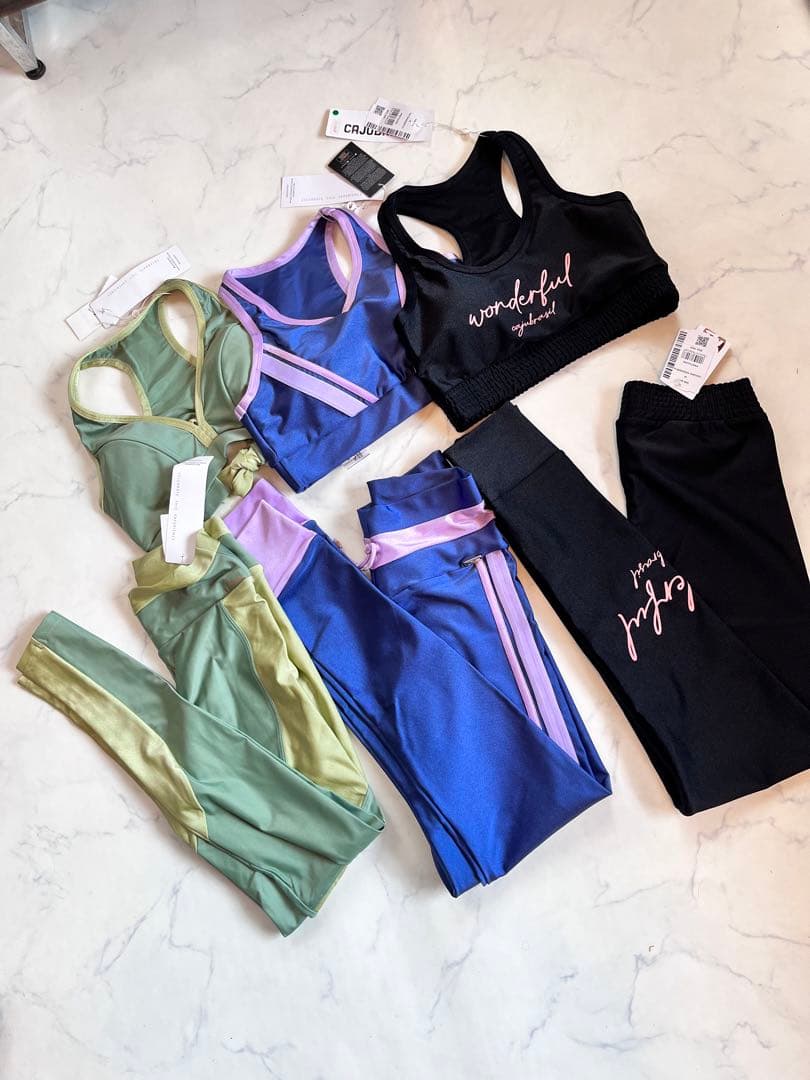 1点シミありCAJU BRASILヨガウェア3セット スポーツブラ レギンス新品