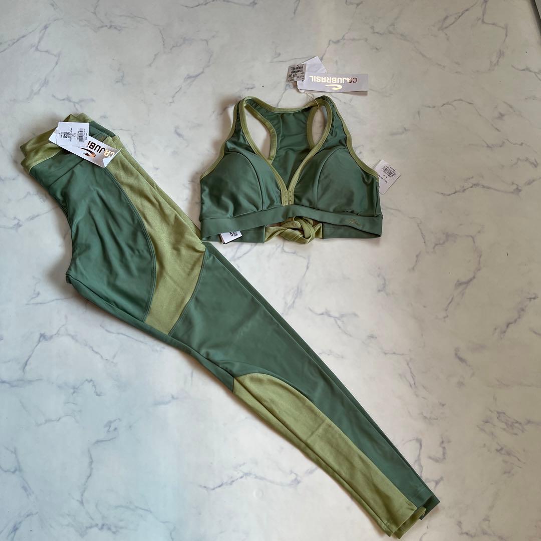 1点シミありCAJU BRASILヨガウェア3セット スポーツブラ レギンス新品