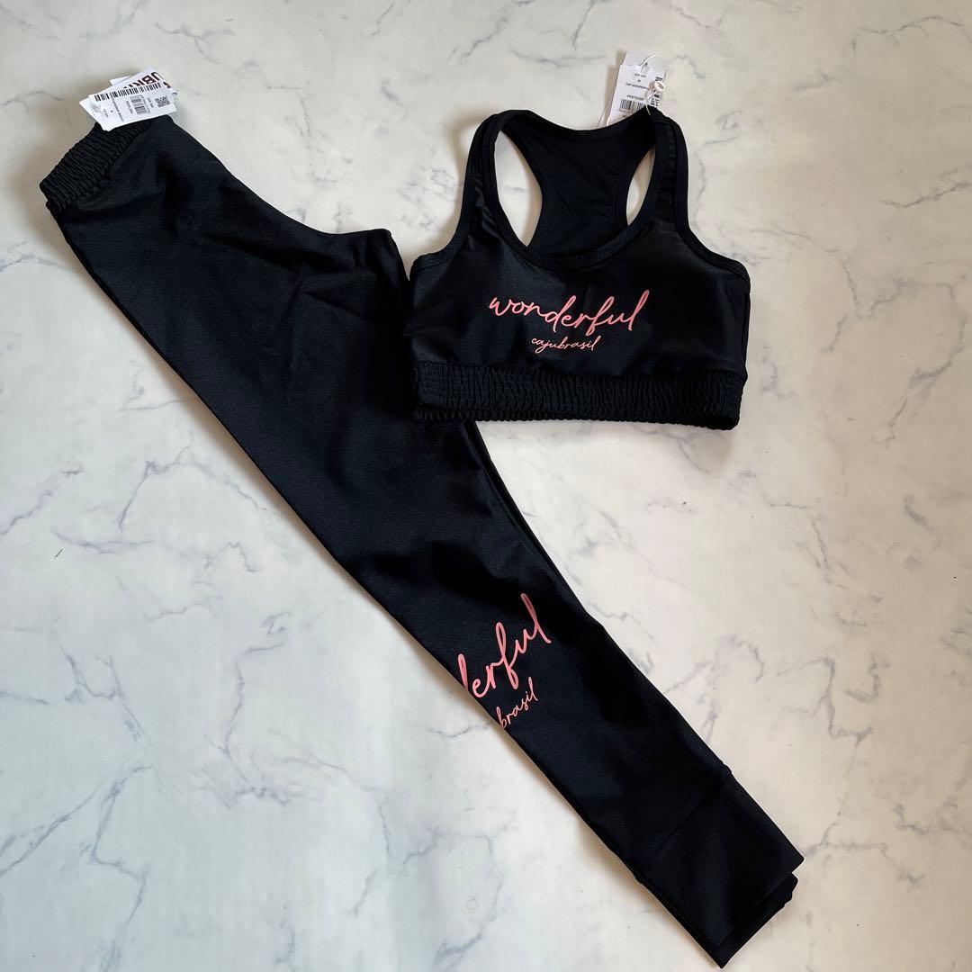 1点シミありCAJU BRASILヨガウェア3セット スポーツブラ レギンス新品