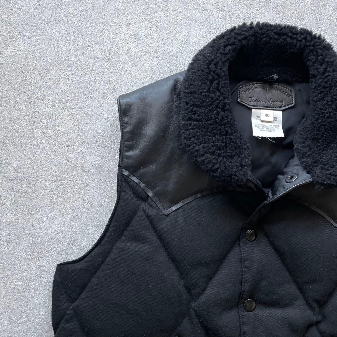 別注ロッキーマウンテン ウールクリスティベスト オールブラック SIZE40