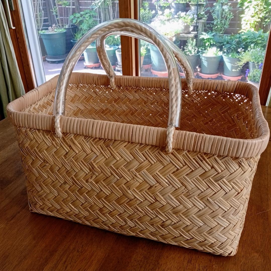 鳥越スズ竹細工【市場かご】大サイズ：岩手県二戸職人の手作り工芸品