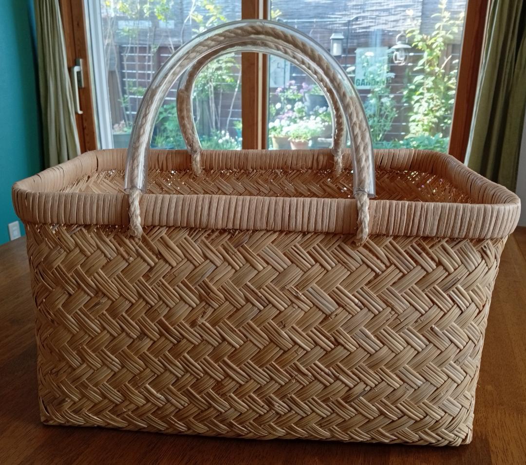 鳥越スズ竹細工【市場かご】大サイズ：岩手県二戸職人の手作り工芸品