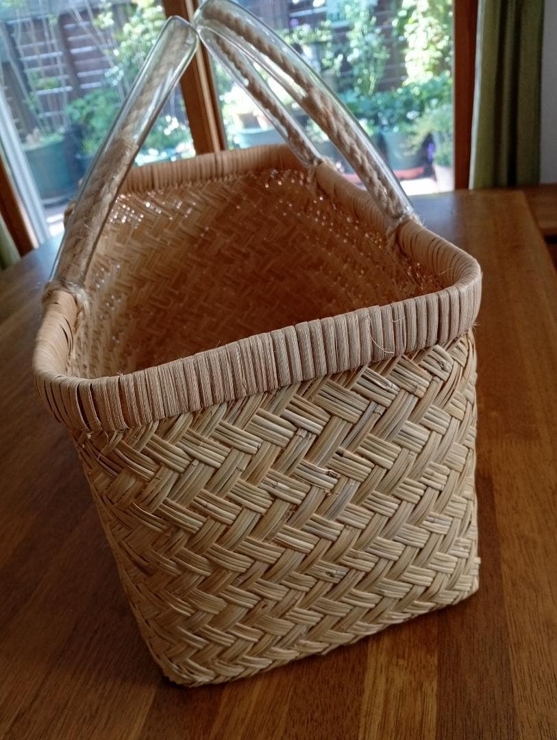 鳥越スズ竹細工【市場かご】大サイズ：岩手県二戸職人の手作り工芸品
