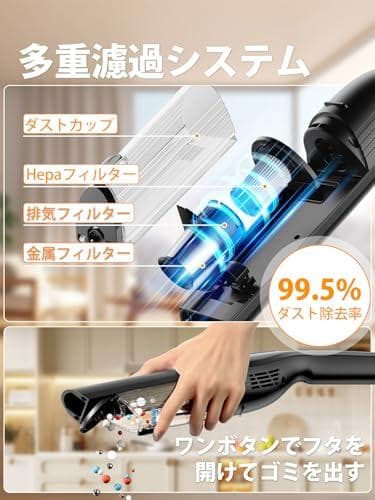 【2026新登場】掃除機 コードレス 25000pa超強力吸引 ハンディスティッ