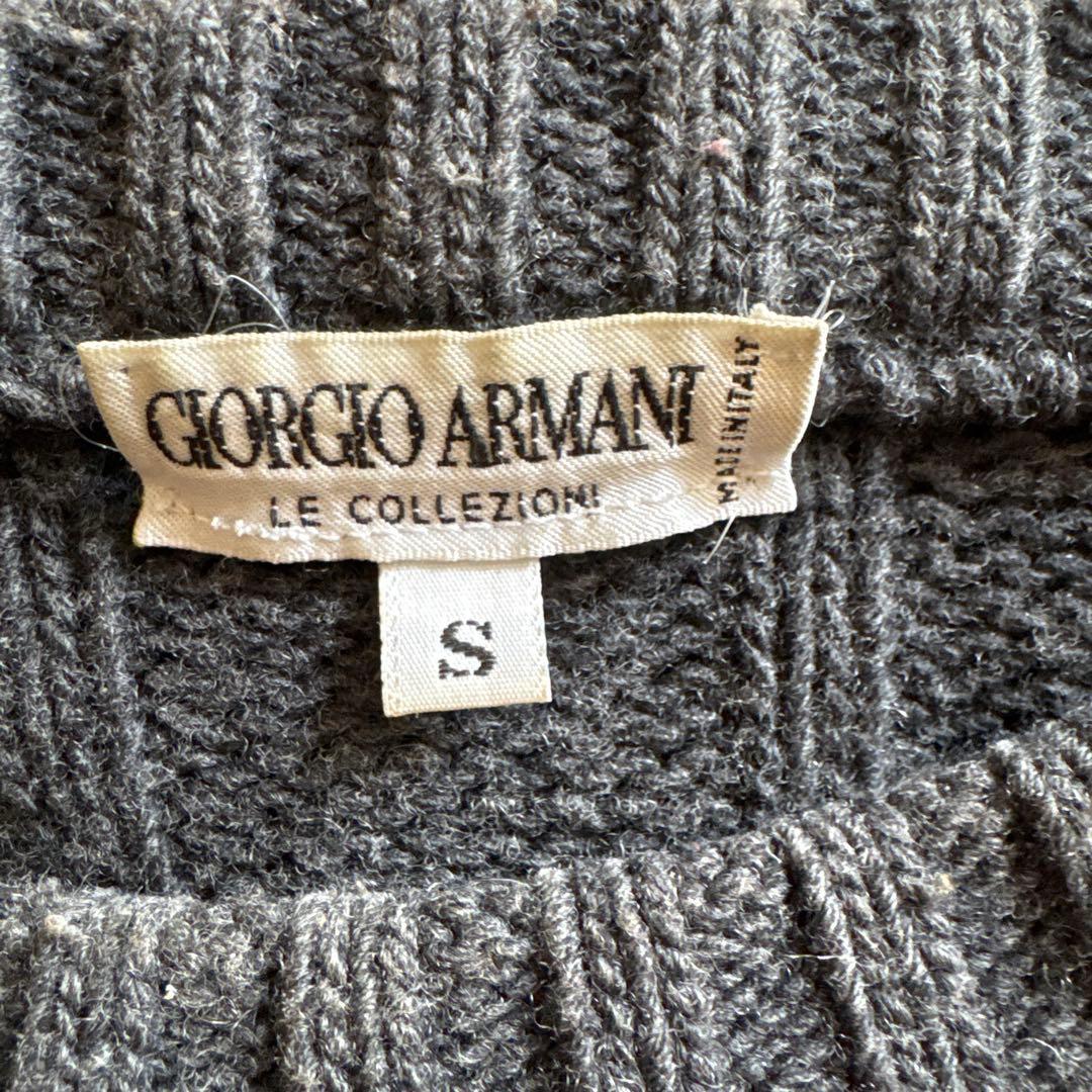 Giorgio Armani リブ編みニットセーター S ダークグレー