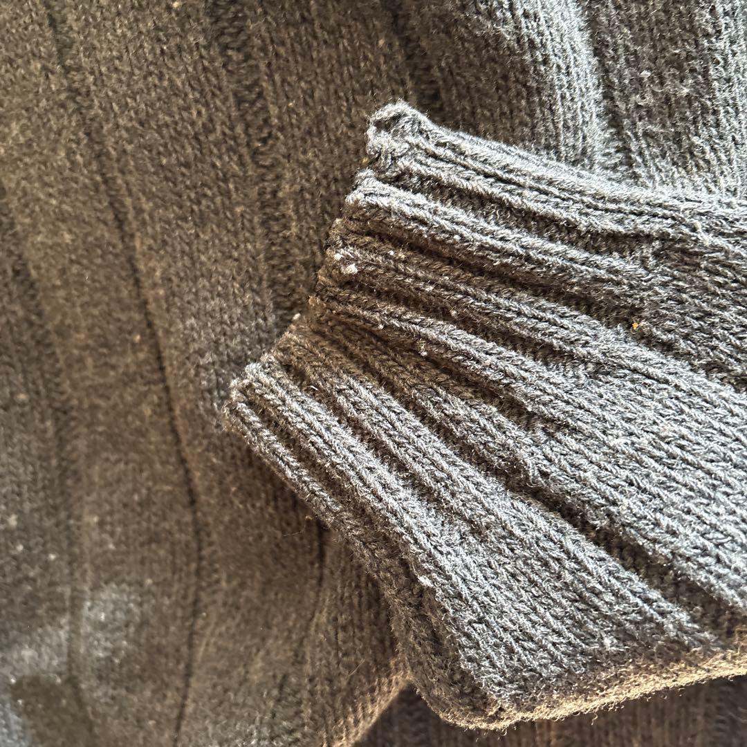 Giorgio Armani リブ編みニットセーター S ダークグレー