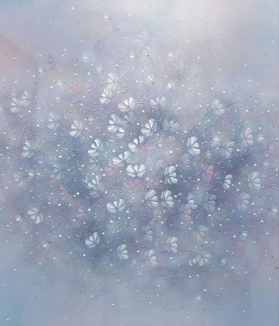 なかさま専用　花のモチーフの抽象画