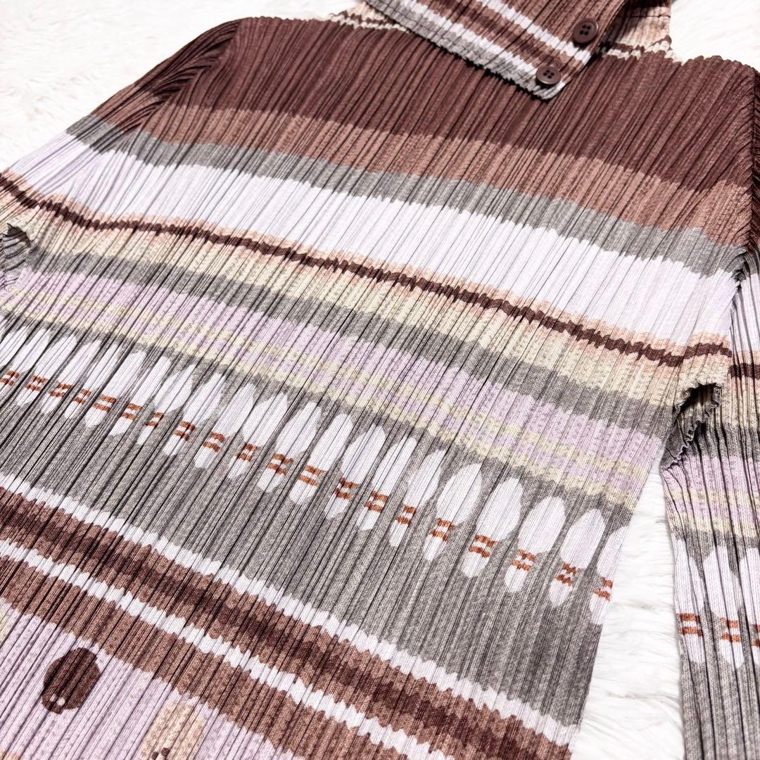 美品　プリーツプリーズ　希少　ボーリング　長袖　ハイネック　変形　サイズ3