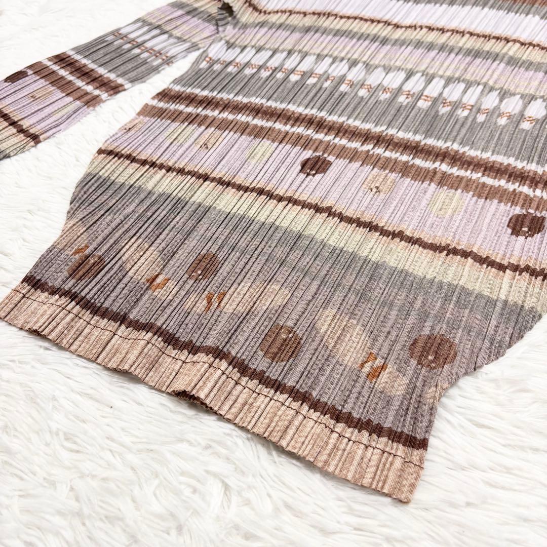 美品　プリーツプリーズ　希少　ボーリング　長袖　ハイネック　変形　サイズ3