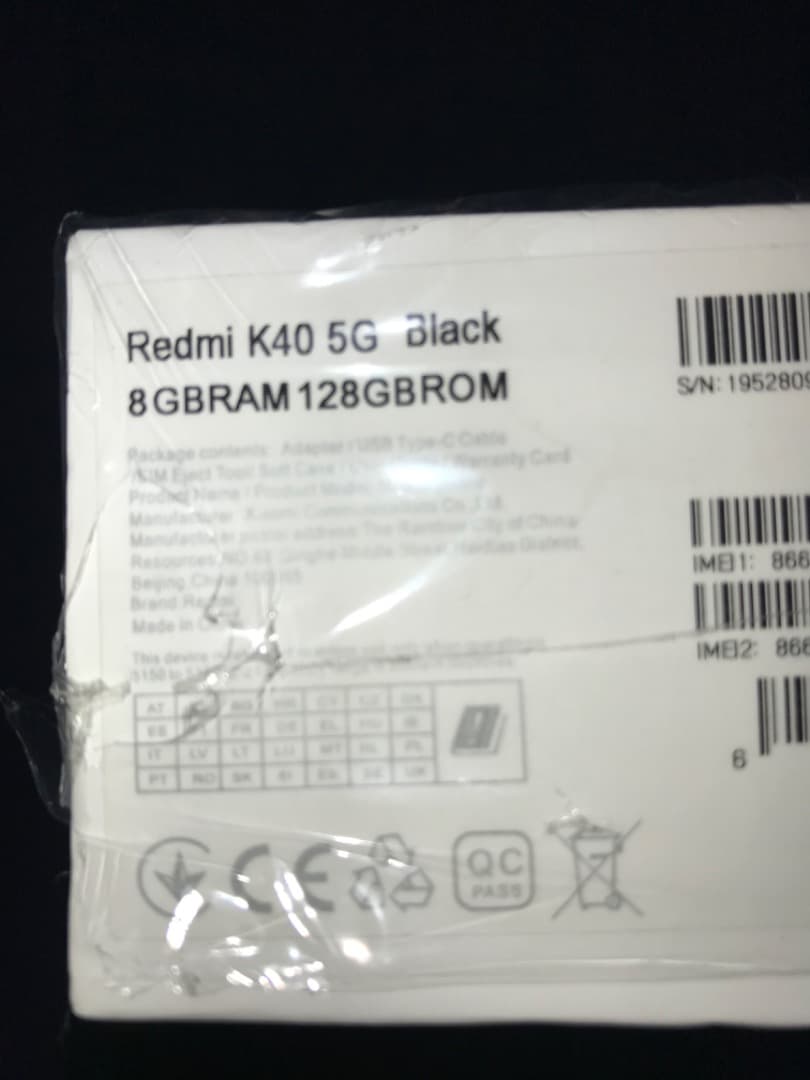 Redmi K40 5G ブラック 8GB RAM 128GB ROM