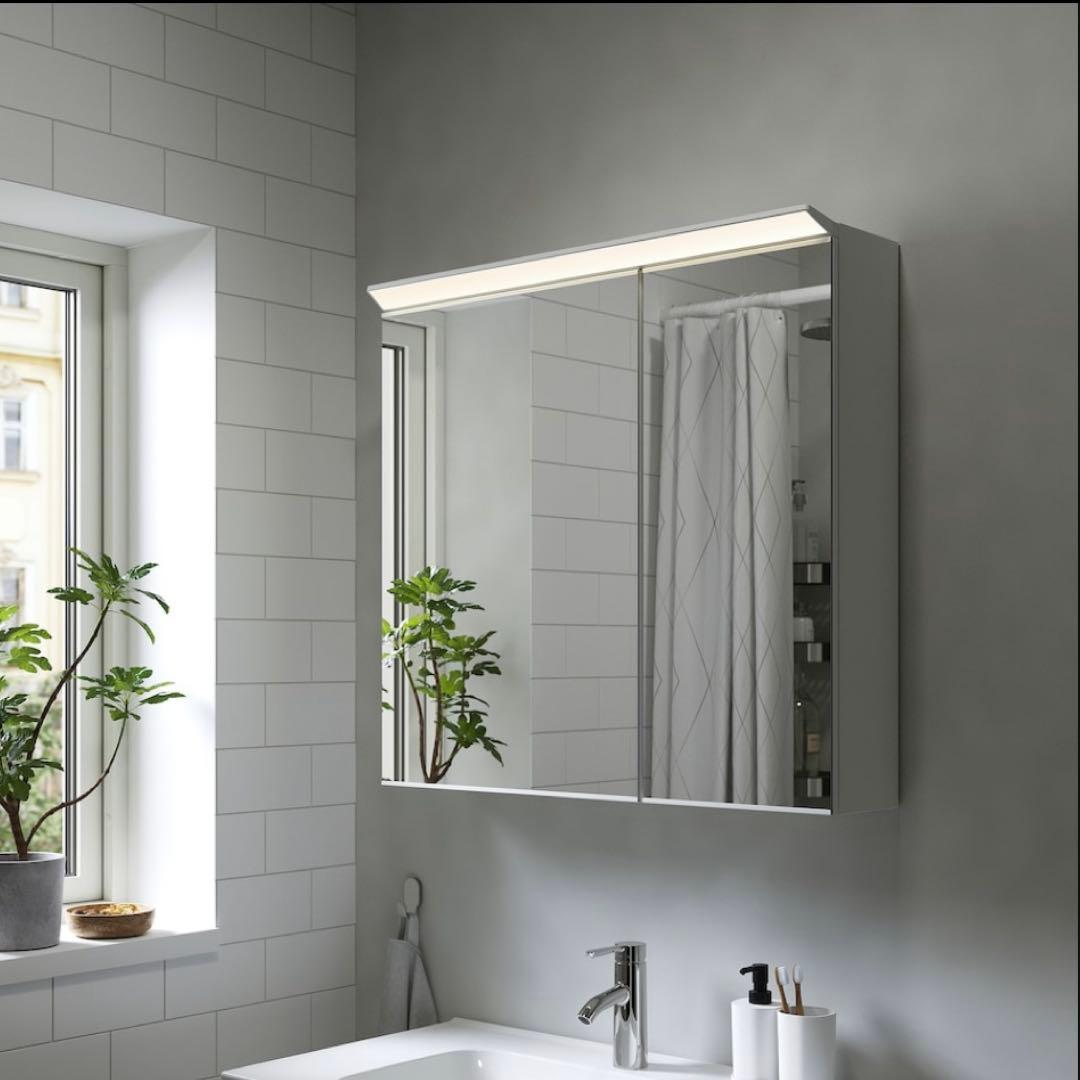 引取限定 IKEA Treasjon トリアショーン ミラーキャビネット