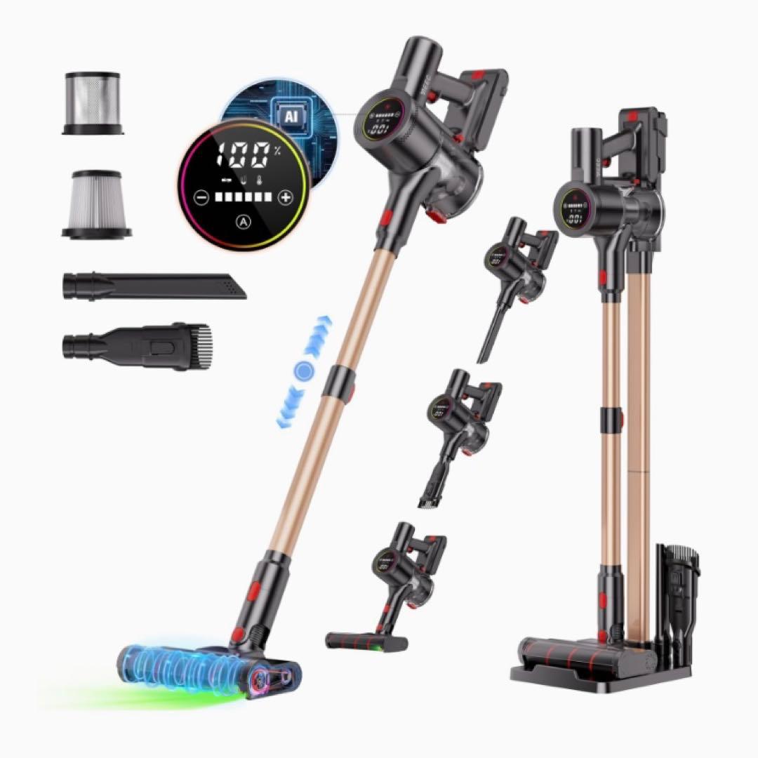 掃除機 コードレス 独立モーター自走式90Kpa超強力吸引AI吸引力自動制御