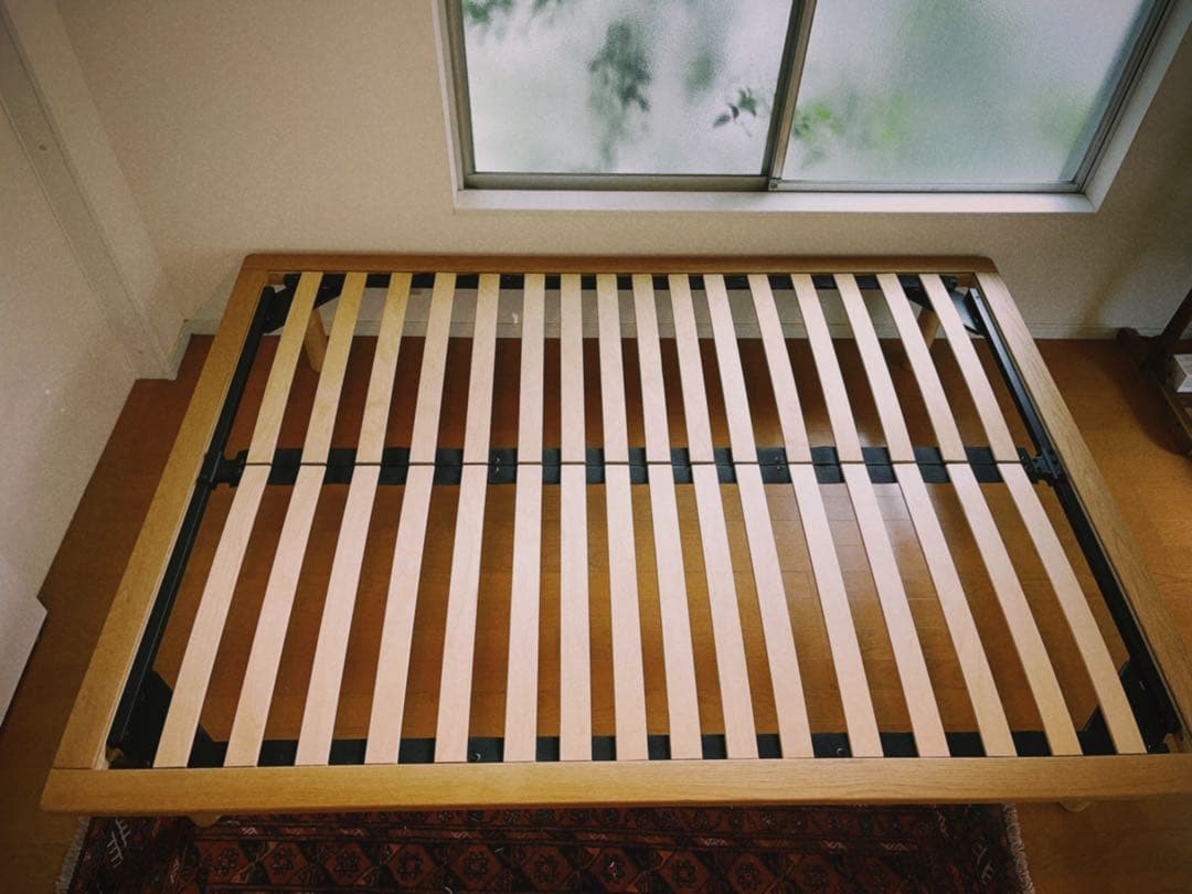 【7/8まで】無印良品 木製ベッドフレーム/ダブル/ご希望あればマットレスも有