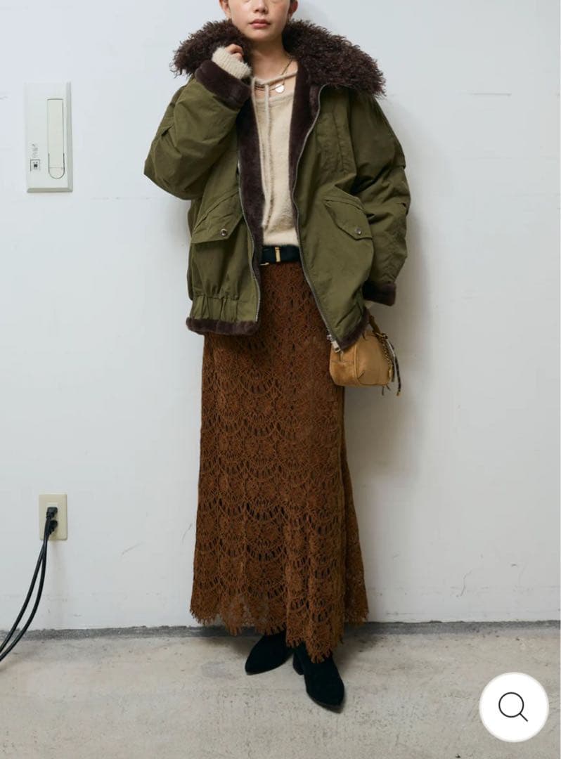 IAMALPHA ボア襟ジップブルゾン アウター