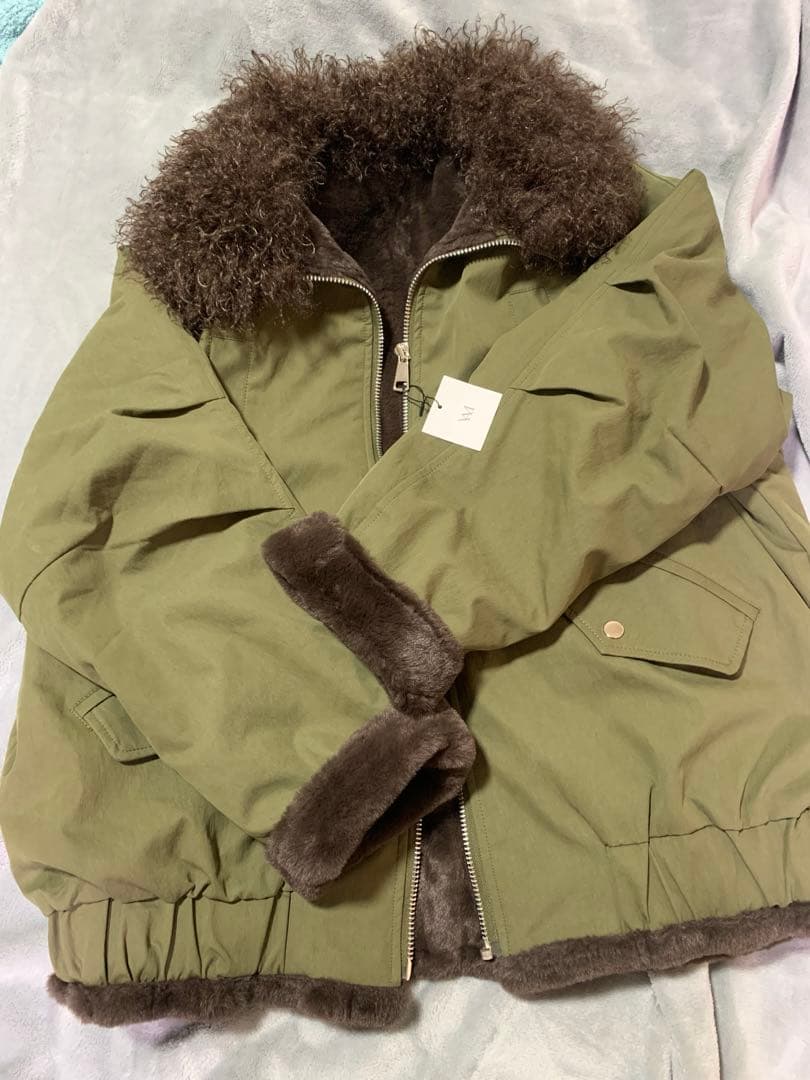 IAMALPHA ボア襟ジップブルゾン アウター