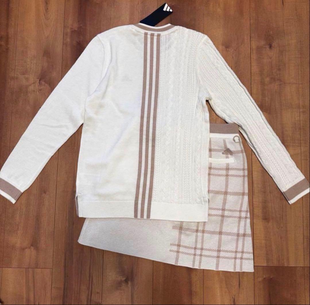 長袖セーター　ニットスカート　サイズL セットアップ　ゴルフウェア　秋冬　ウール