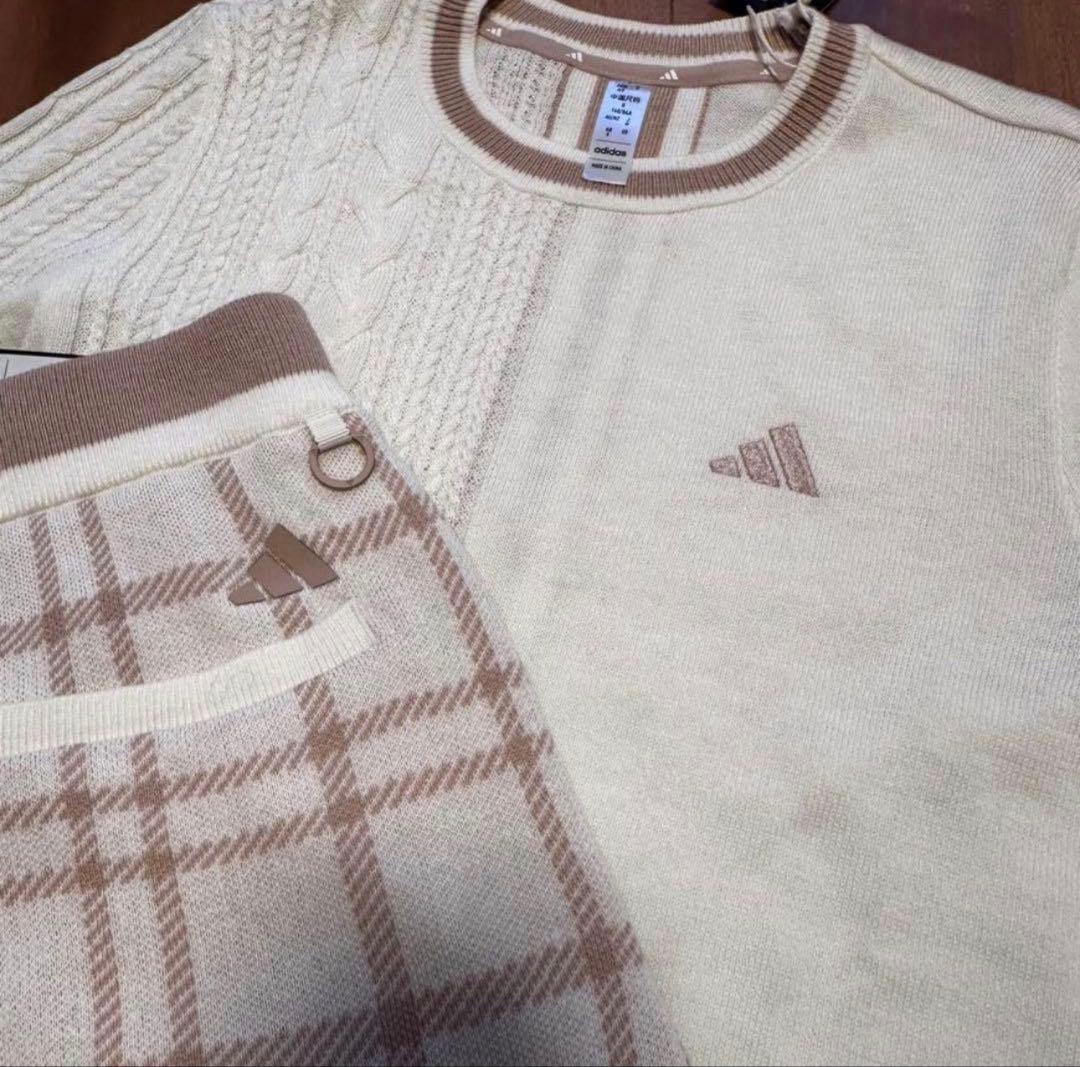 長袖セーター　ニットスカート　サイズL セットアップ　ゴルフウェア　秋冬　ウール