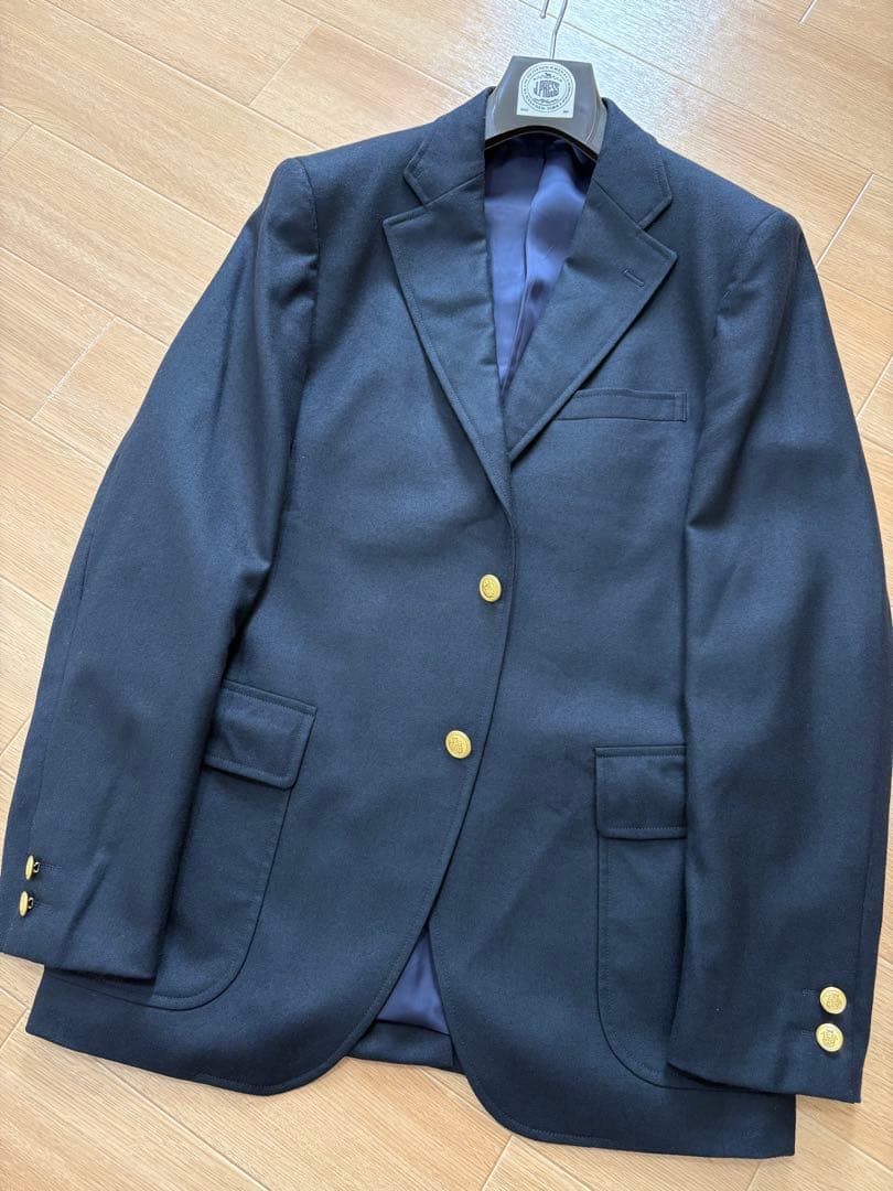 K*N様 未使用に近い　jプレス メリノウールフランネル　ネイビーブレザー　金ボ