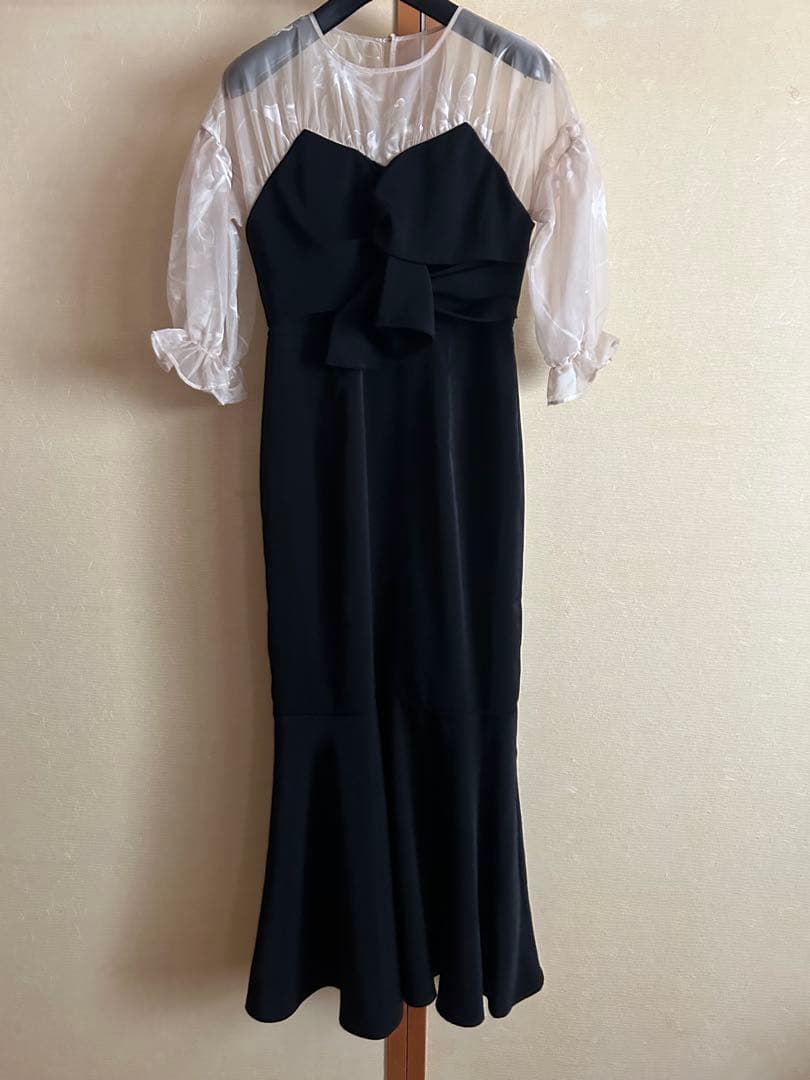 Acka sheer puff dress ブラック サイズ1