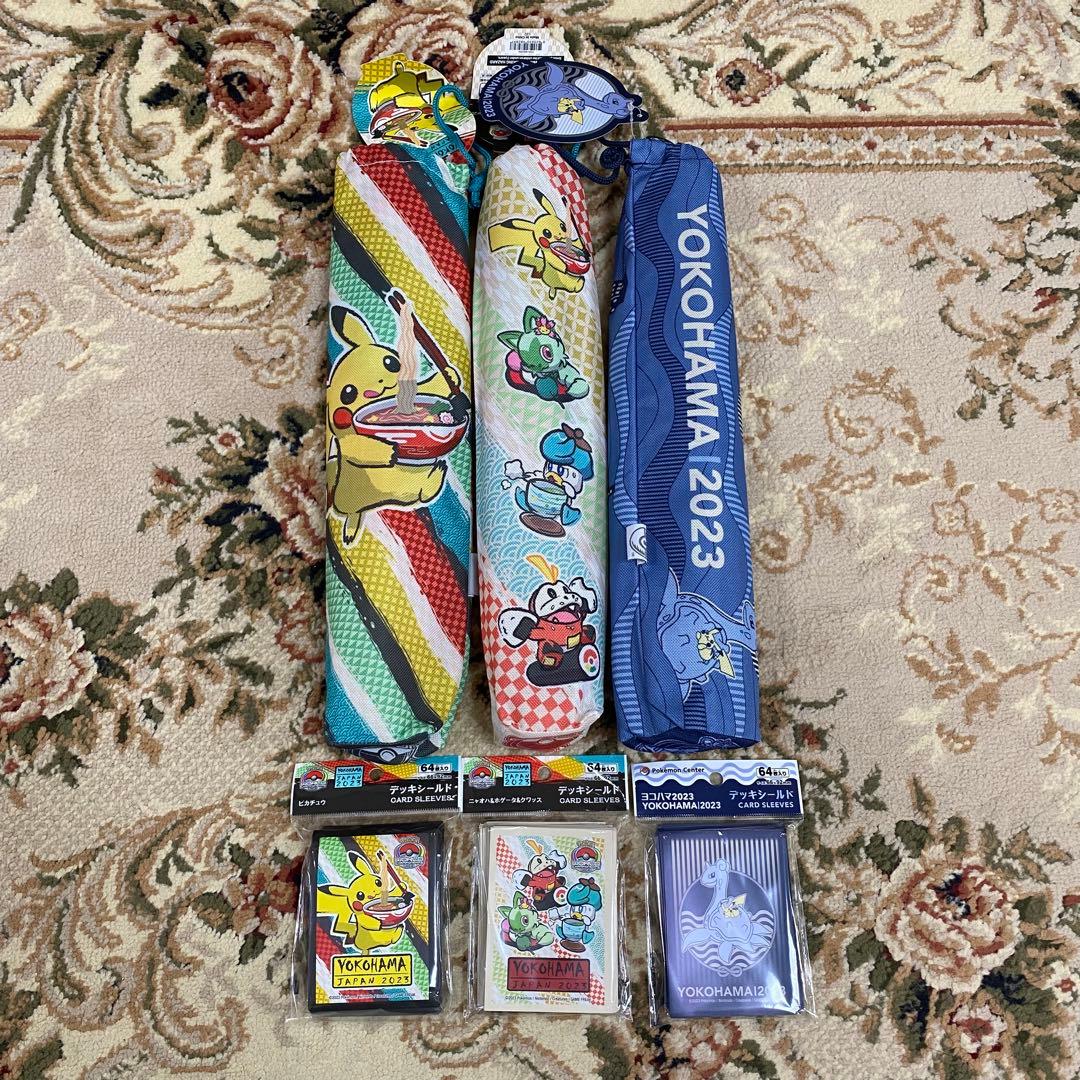 ポケモンWCS2023横浜サプライプレイマット　スリーブピカチュウデッキシールド