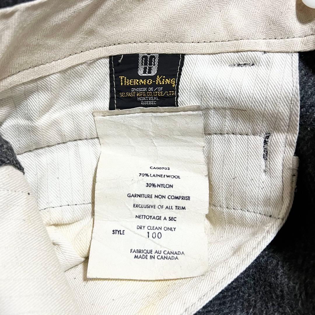 極太 60s カナダ製 ヴィンテージ ウールパンツ ヘリンボーン スラックス