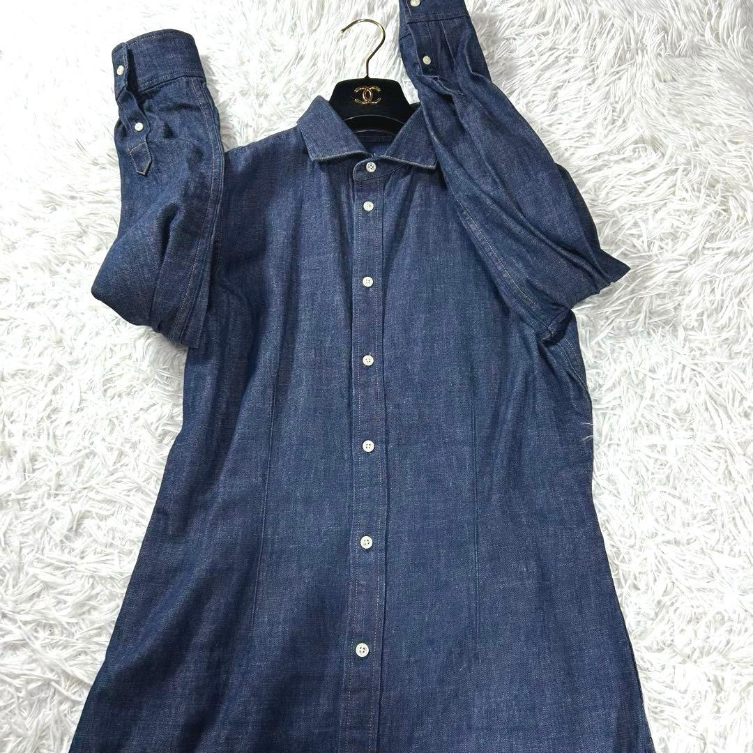 未使用級　ポロラルフローレン　デニム　ロングワンピース　10 大きいサイズ　紺