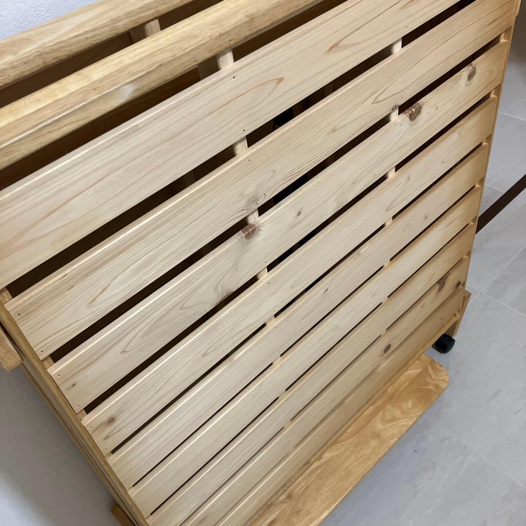 中居木工ひのき折り畳みベットロータイプシングル