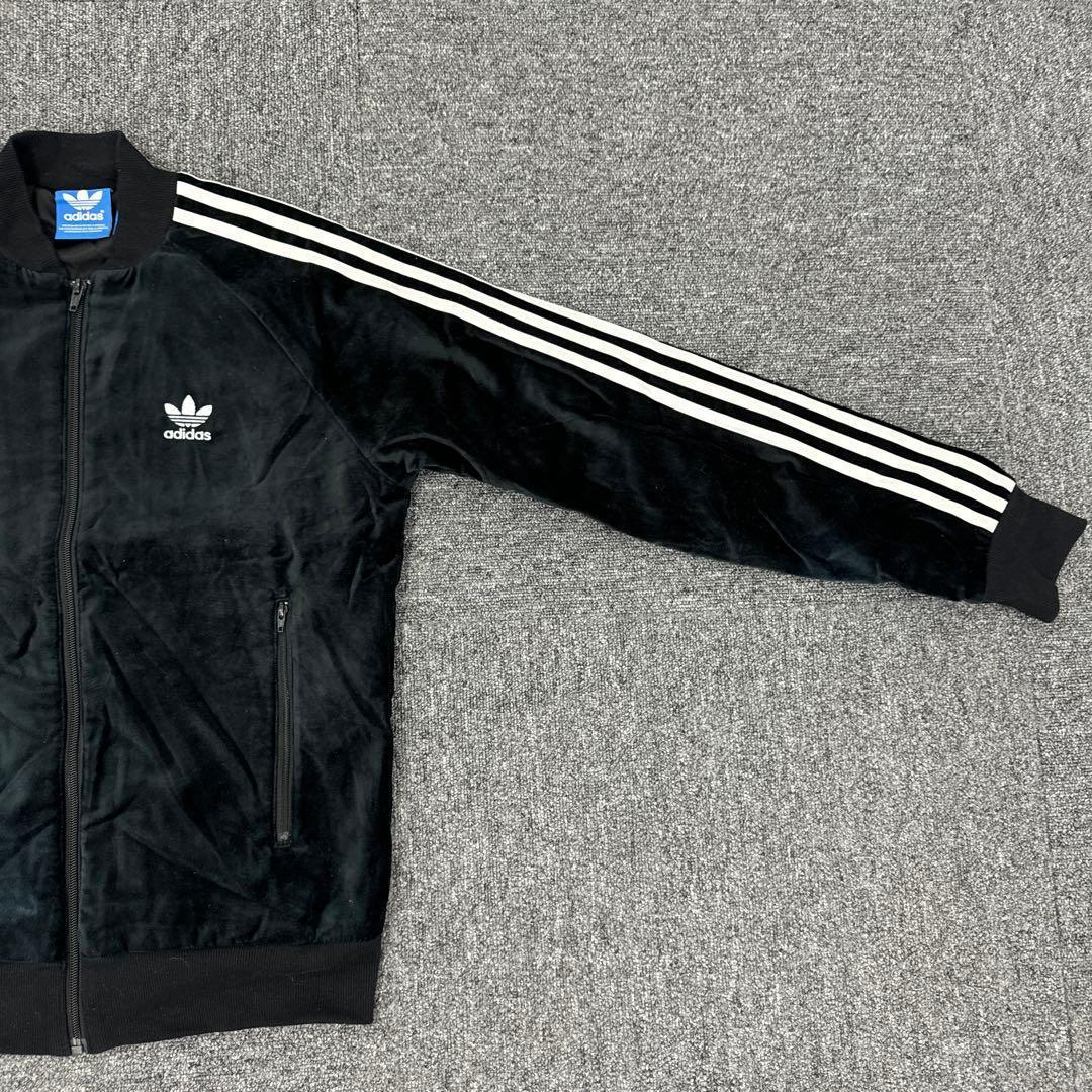 【新品】adidas ベルベット トラックジャケット 黒 S ベロアAO3567