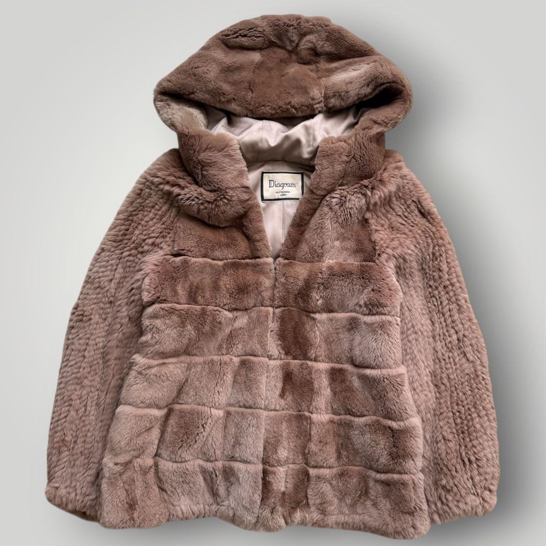 本毛皮☆グレースコンチネンタル diagram レッキスラビットファー フード