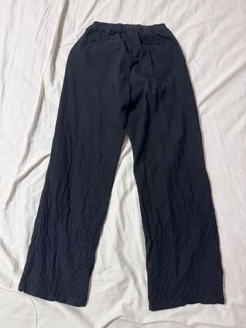 FEELS. LINEN SLACKS BLACK 上杉柊平