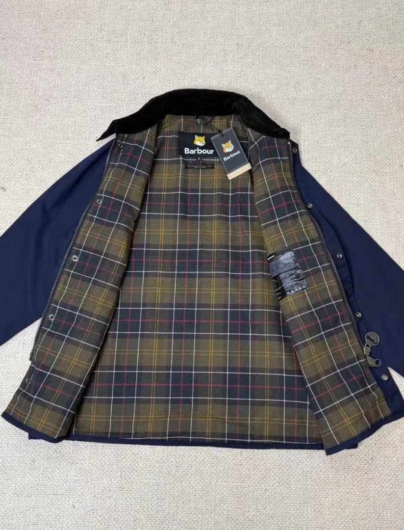 MAISON KITSUNE × Barbour ワックスジャケット ネイビーS