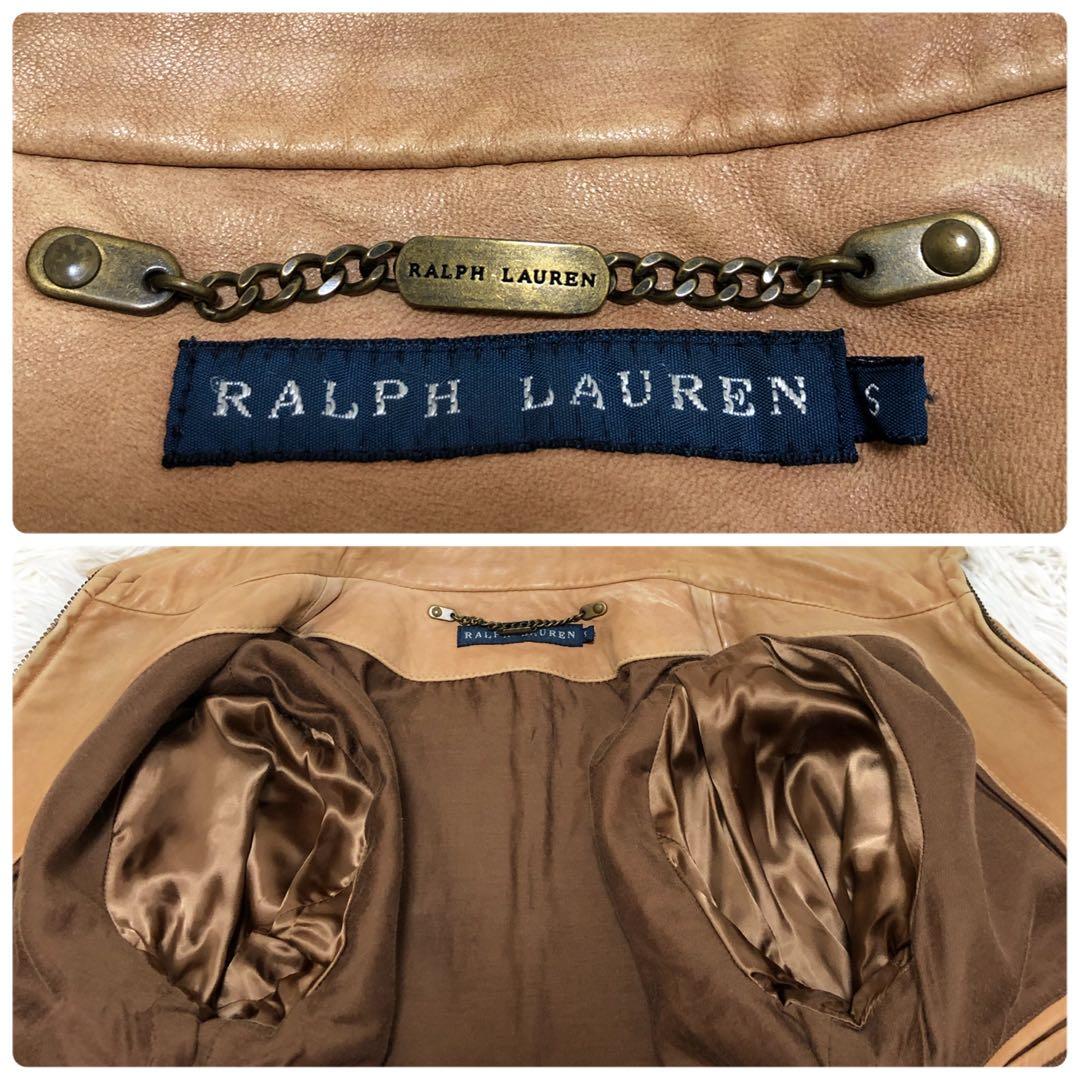 【入手困難】激レア ラルフローレン レザー ライダースジャケット　ロゴプレート