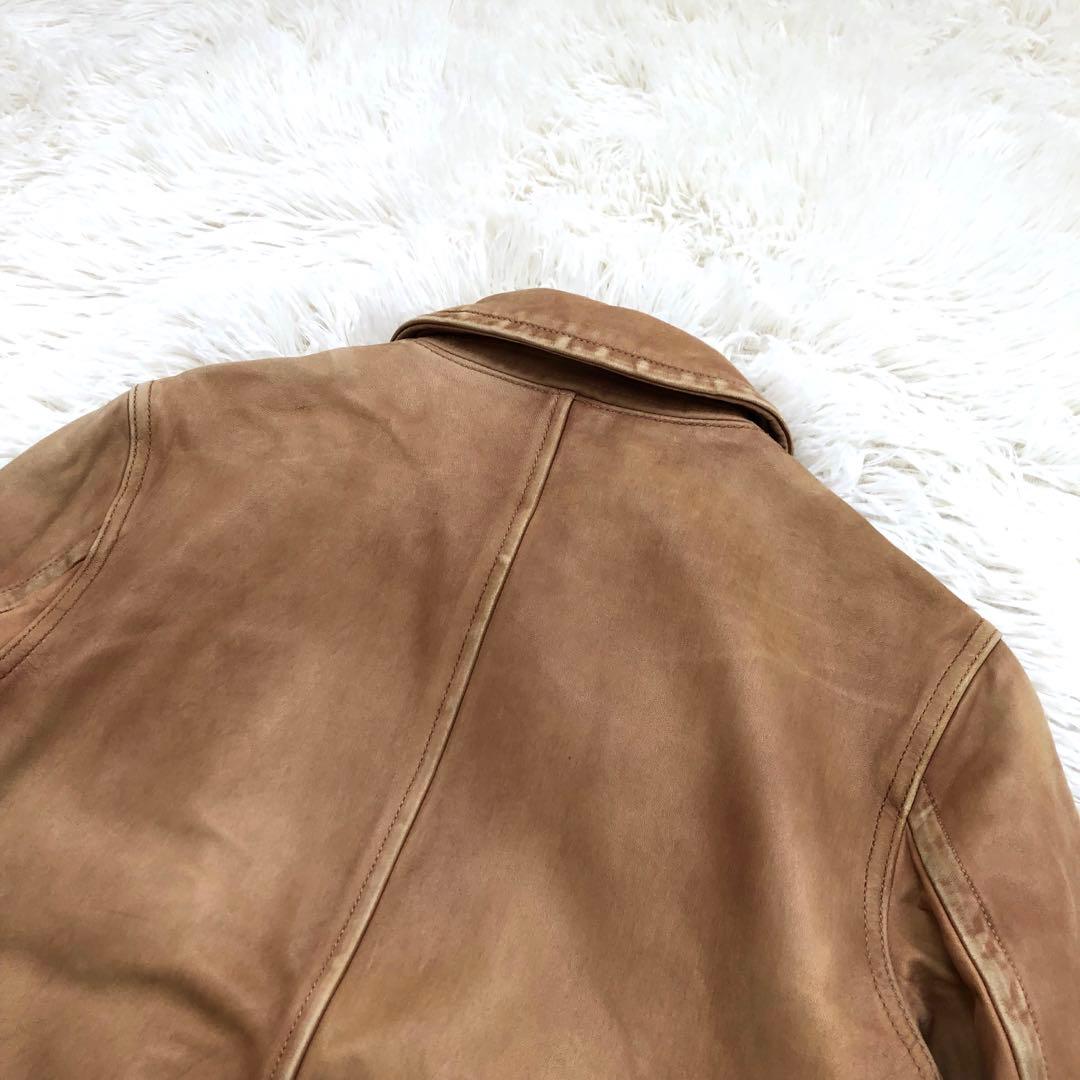 【入手困難】激レア ラルフローレン レザー ライダースジャケット　ロゴプレート