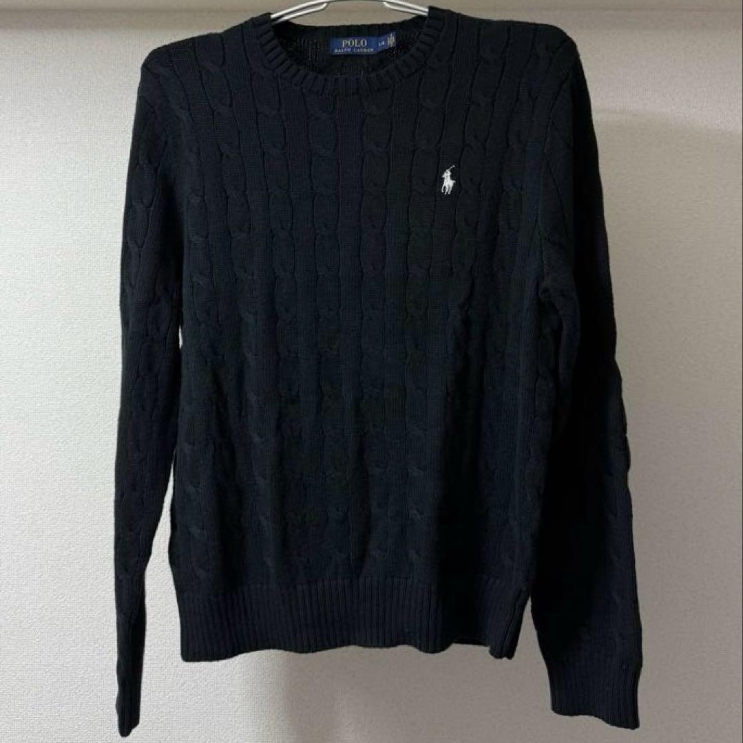 Polo Ralph Lauren ケーブルニットセーター L ブラック