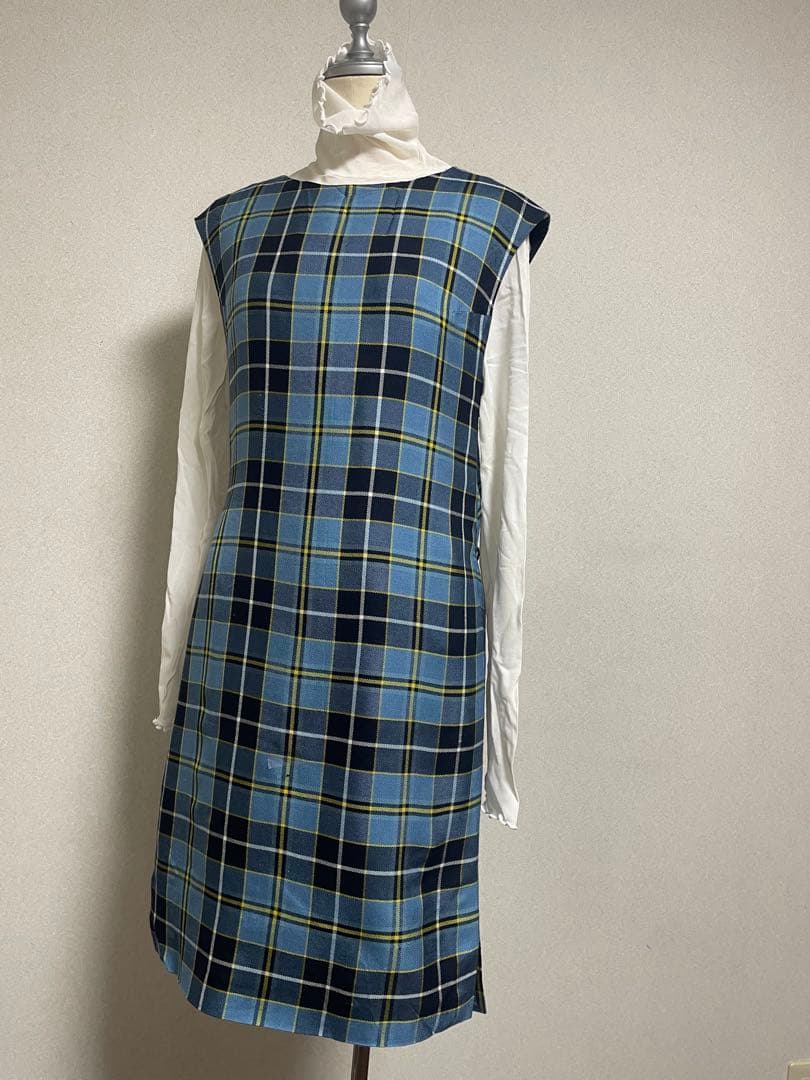 ミナペルホネン　シルクタータンチェックワンピース重ね着