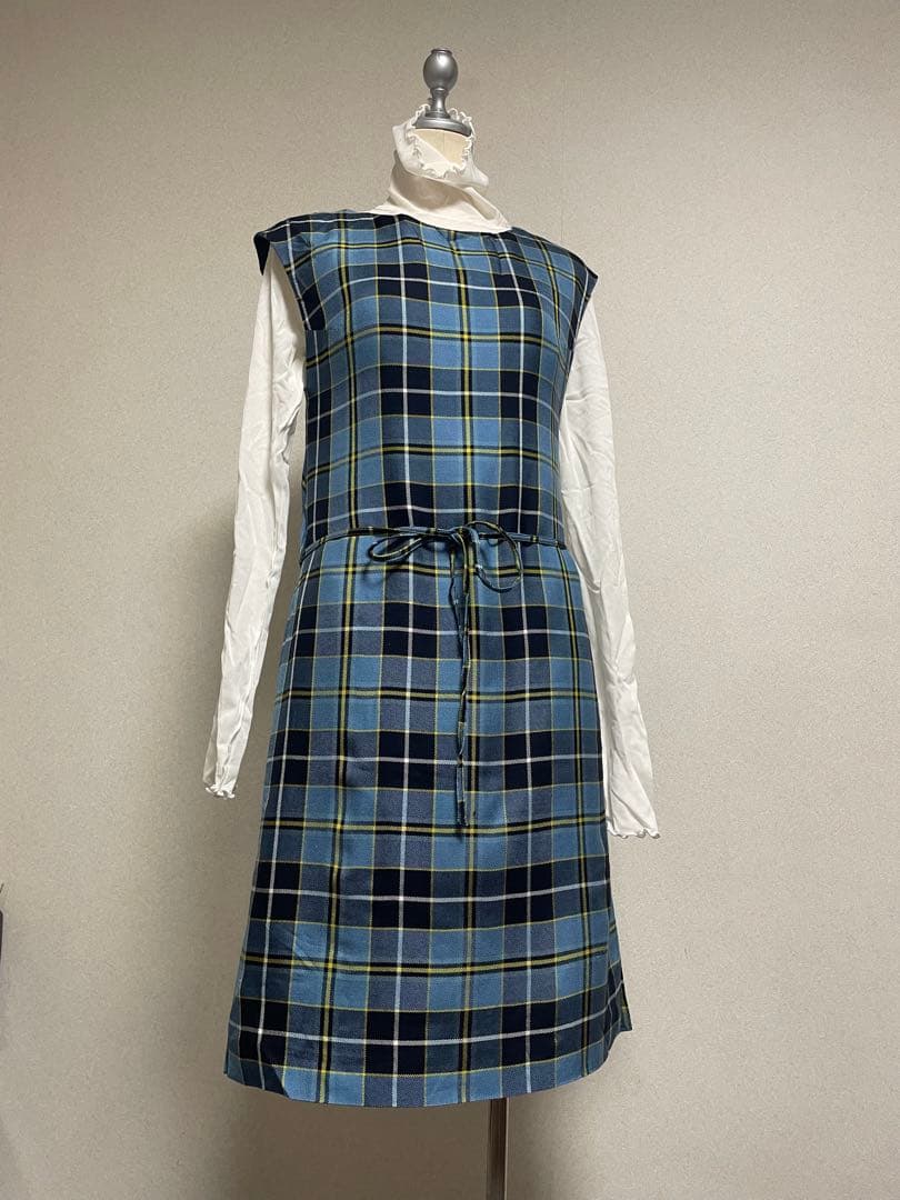 ミナペルホネン　シルクタータンチェックワンピース重ね着