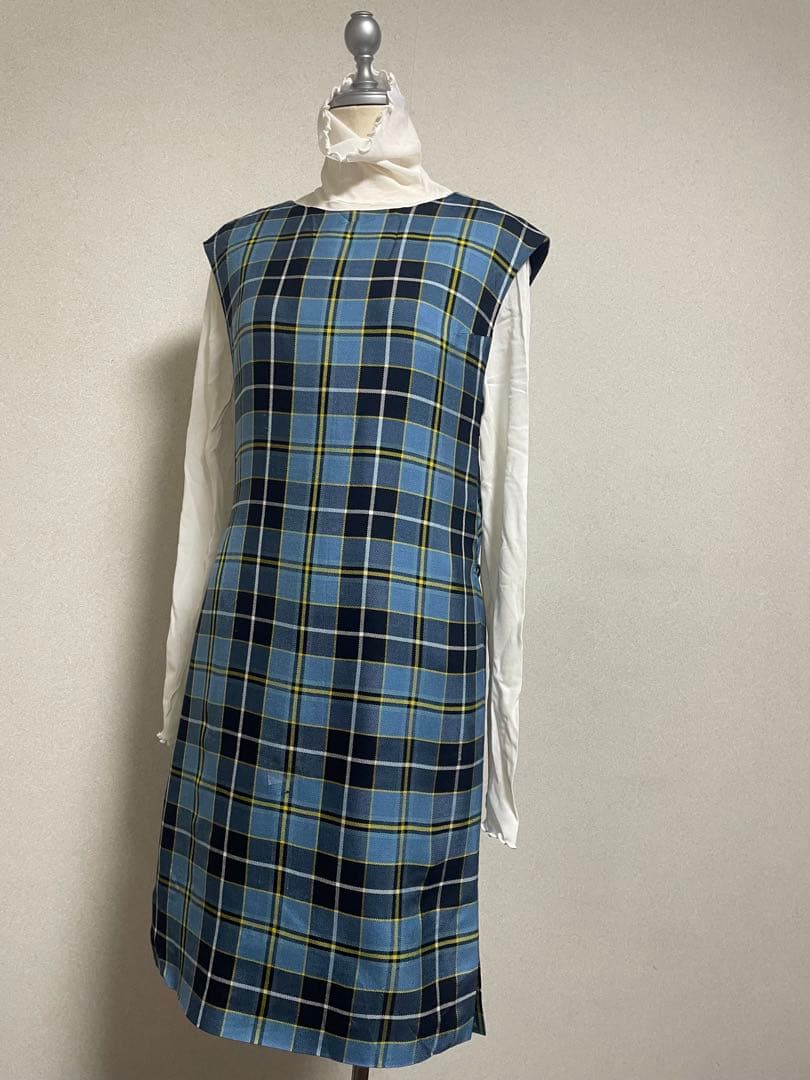 ミナペルホネン　シルクタータンチェックワンピース重ね着