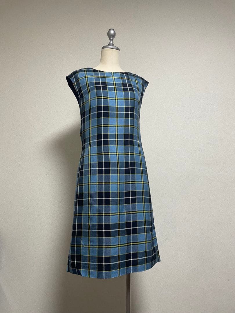 ミナペルホネン　シルクタータンチェックワンピース重ね着