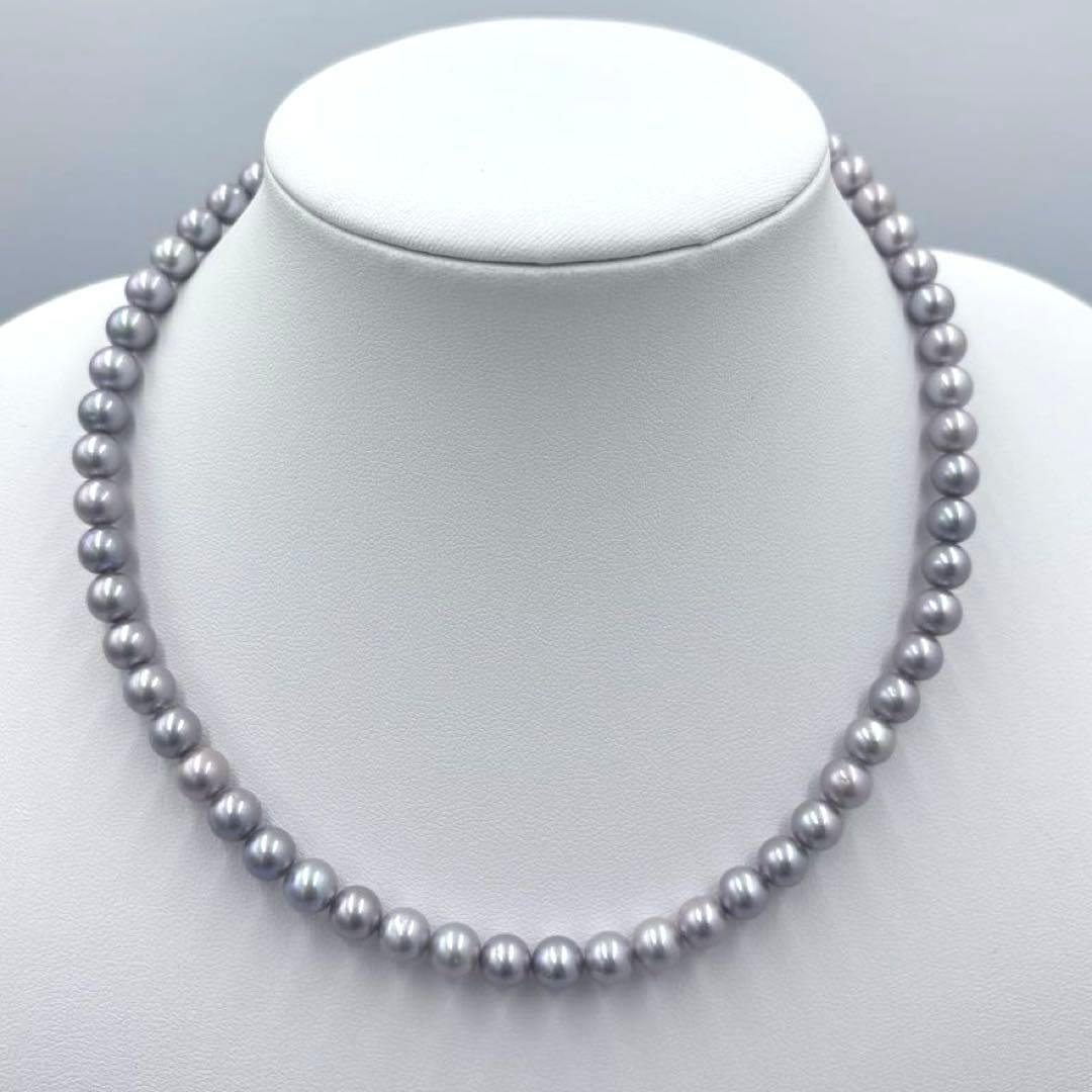 極上の照り✨銀座ジュエリーマキ　あこや本真珠 7mm珠 シルバーパールネックレス