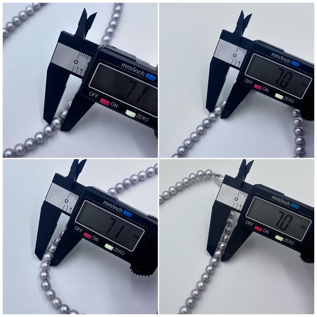 極上の照り✨銀座ジュエリーマキ　あこや本真珠 7mm珠 シルバーパールネックレス