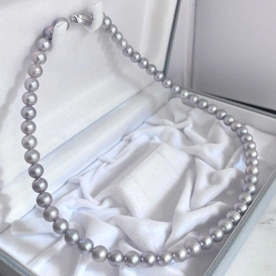 極上の照り✨銀座ジュエリーマキ　あこや本真珠 7mm珠 シルバーパールネックレス