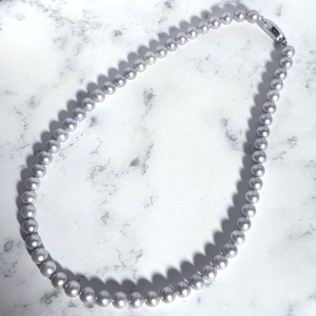 極上の照り✨銀座ジュエリーマキ　あこや本真珠 7mm珠 シルバーパールネックレス
