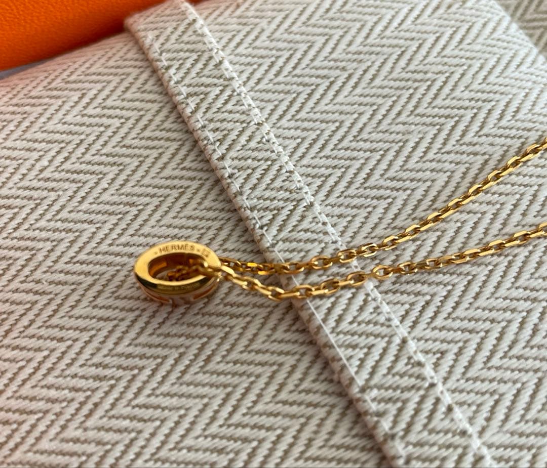 【美品】エルメス ミニポップHペンダント ニューゴールド