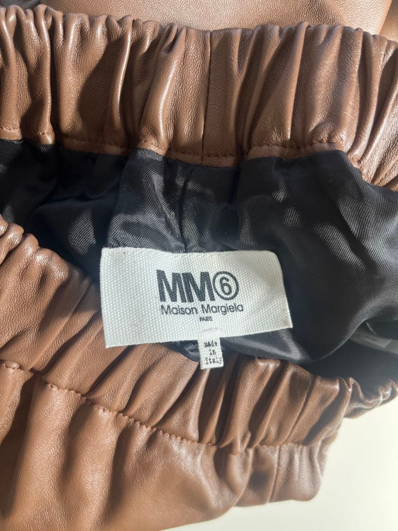 【MM6】レザーパンツ ブラウン