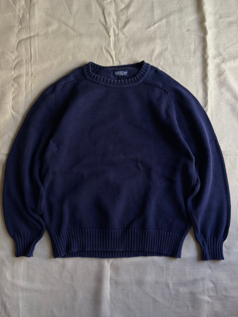 トップス made in usa lands'end cotton knit navy