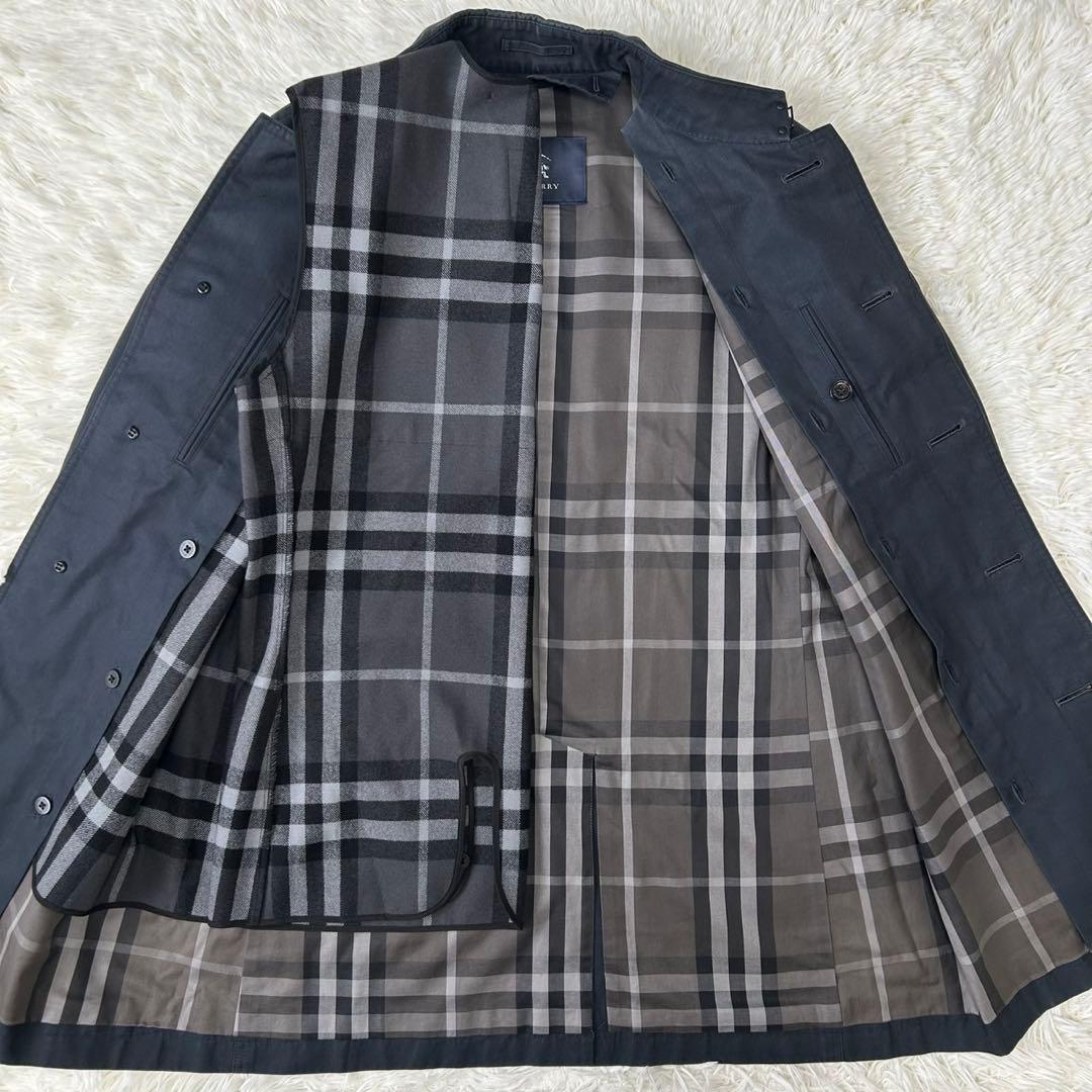 【美品/L】バーバリーロンドン ステンカラーコート アウター ウールライナー付