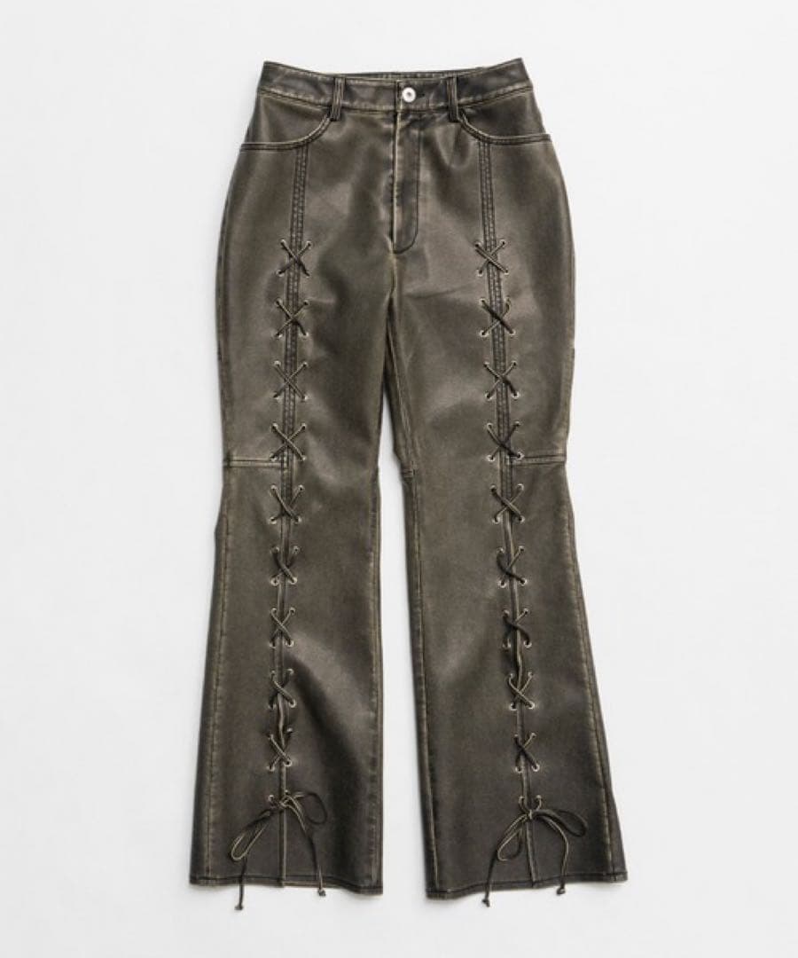 PRANK PROJECT レースアップヴィーガンレザーパンツ